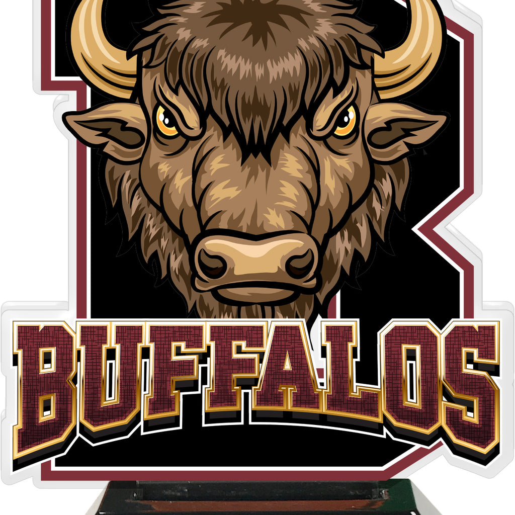 Buffalos Mascot Colorix-T Acrylic Trophies - Maroon