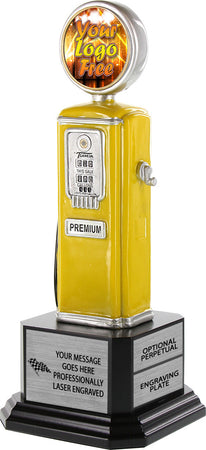Premium Gas Pump Custom Insert Resin Trophy on Monument Base [TXSGPMB-84]