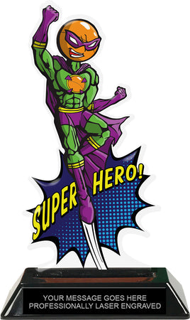 Pingpong Male Super Hero Acrylic Trophy- 8 inch [TACR8-SH-PNGPNGM-Q]