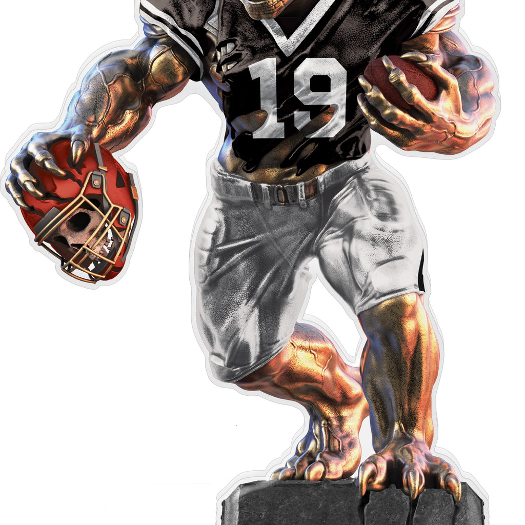 Beast Football Choose Your Number Acrylic Trophies - Black