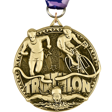 2" Triathlon Ultra-Impact 3-D Medal [MDTD2-TRI]