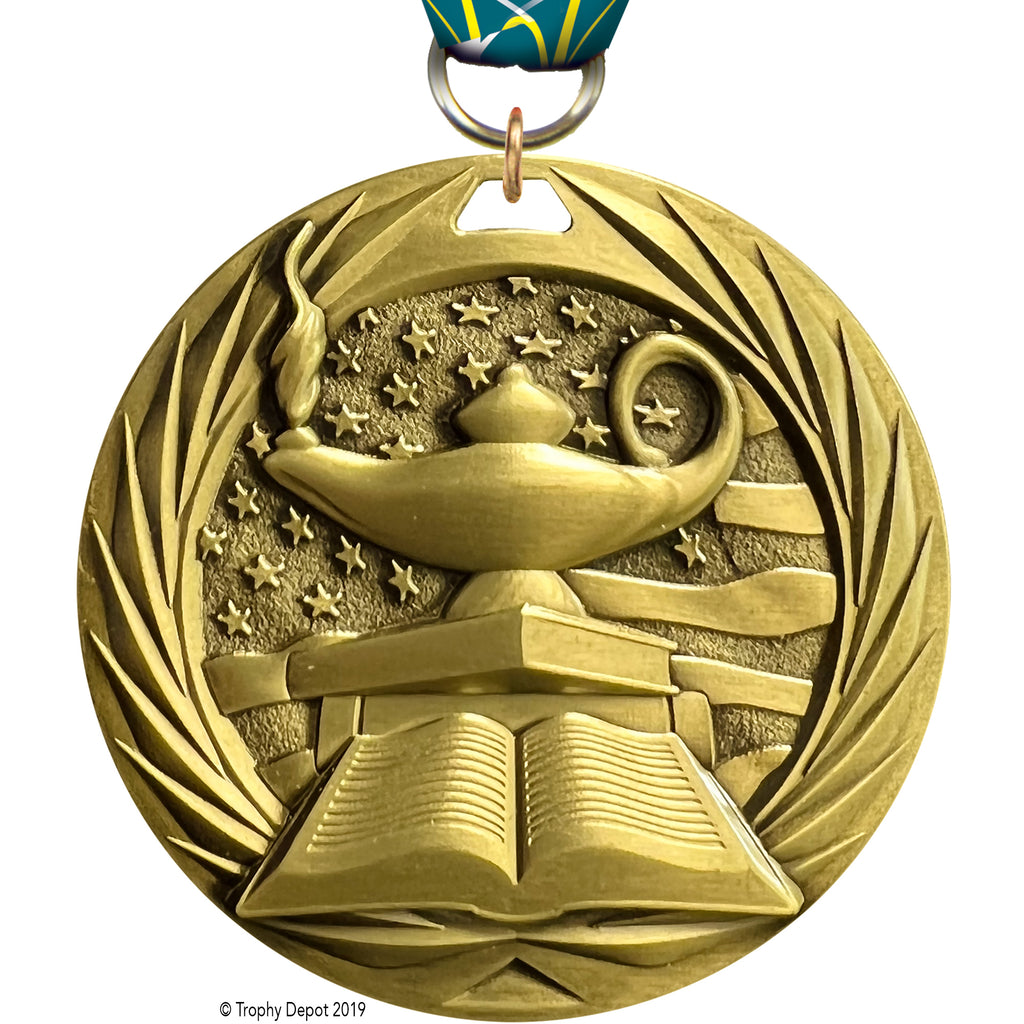 Lamp of Knowledge 2.75 inch Blade 3D Diecast Medal [MBD2-KN]
