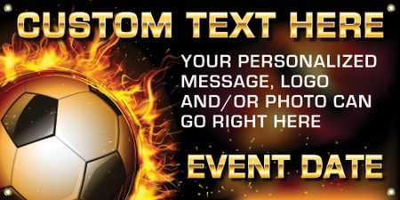 Soccer Vinyl Banner- Flames [VB-SC-FLM]