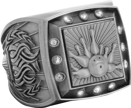 Championship Ring with Activity Insert- Bowling Silver [RGSJ-S-12ST-BW]