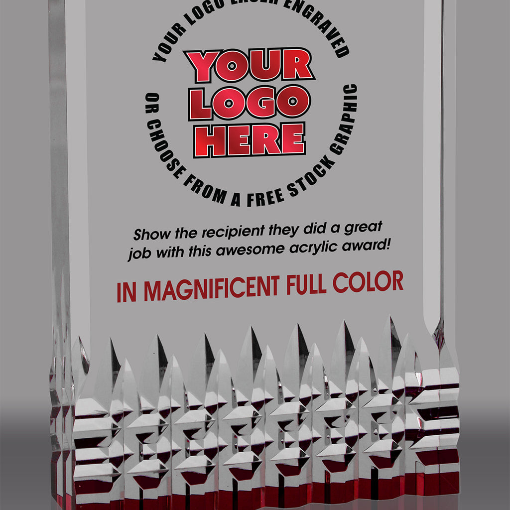 Custom Reflective Base Acrylic Awards (Red)