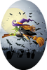 Halloween - Witch & Moon Oval Insert [OV-3678]