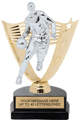 Basketball Male Victory Backdrop Figure on Horseshoe Base [THSVYB-8-BKM]