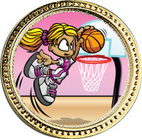 Basketball Round Insert Pin [P78RI-BK4]