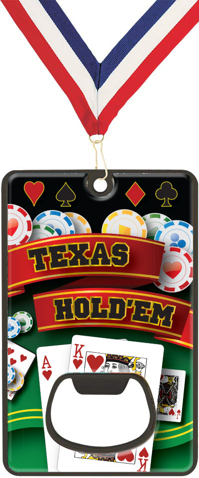 Bottle Opener with Magnetic Back- Texas Hold Em [MCAROP-PK-1013]