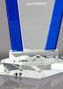 Crystal Marquee with Blue Uprights Award - 9 inch [CFN5-9-BL]