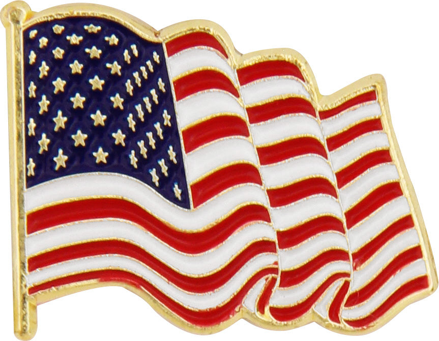 American Flag Angled Cross Enameled Pin [PWVFLG]
