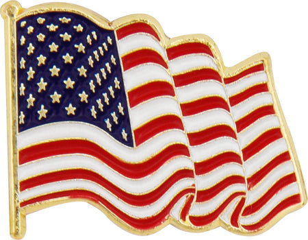 American Flag Angled Cross Enameled Pin [PWVFLG]