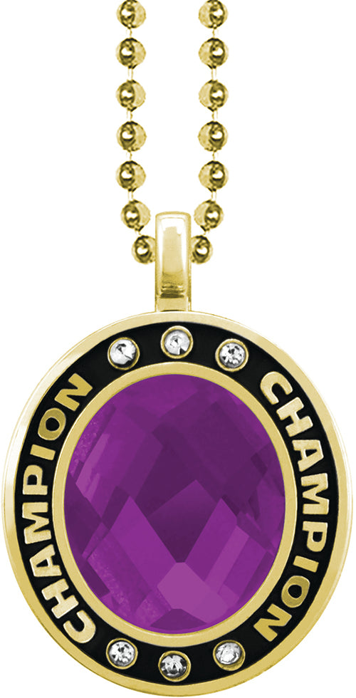 Purple Gem Gold Champion Charm [CSOV-CHMP-STN-PRP-G]