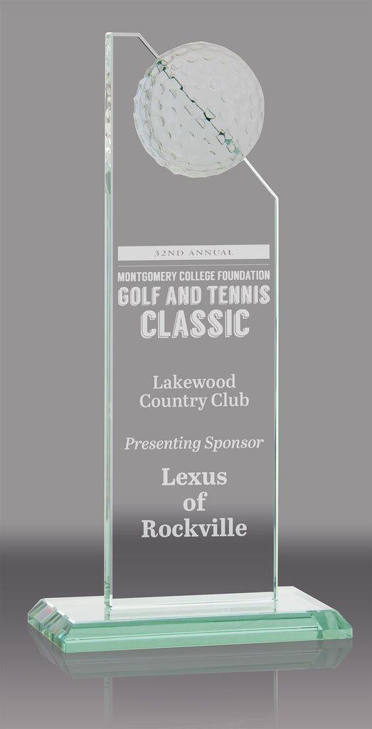 Jade Glass Peak Golf Award - 10.5 inch [JGPGLF10]