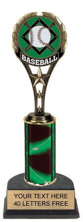 Baseball Painted Metal Sport Theme Trophy [PMT9-BS]