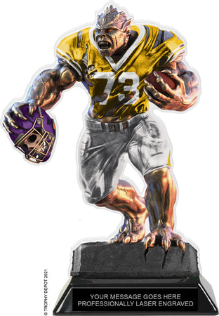 Beast Football Choose Your Number Acrylic Trophy - 8.5 inch Gold [TACR85-BST-FB-GLD-Q]
