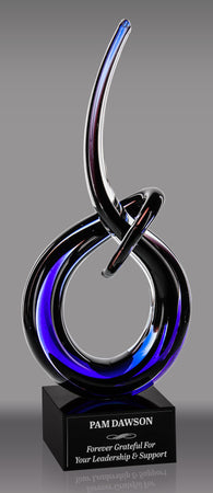 Black & Blue Glass Curl- 13 inch [AGC20]