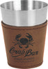 Leatherette Stainless Shot Glass -Dark Brown [JSL-047]