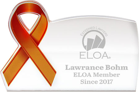 Orange Awareness Ribbon Acrylic Award [ARBRIB-ORG]