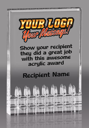 Custom Acrylic Clear Faceted Rectangle- 6 inch [AFR6-FC]