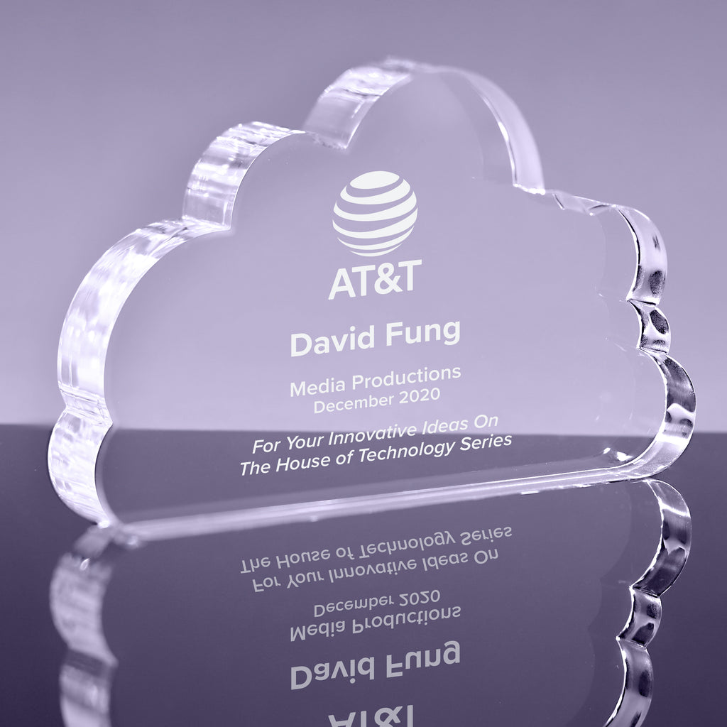 1 inch Thick Acrylic Cloud Awards - Engraved