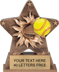 Softball Star Burst Resin [RSTRB-SB]