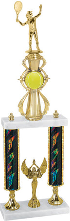 Tennis Sport Color Riser Two-Post Trophy [T2PCSR30-TN]