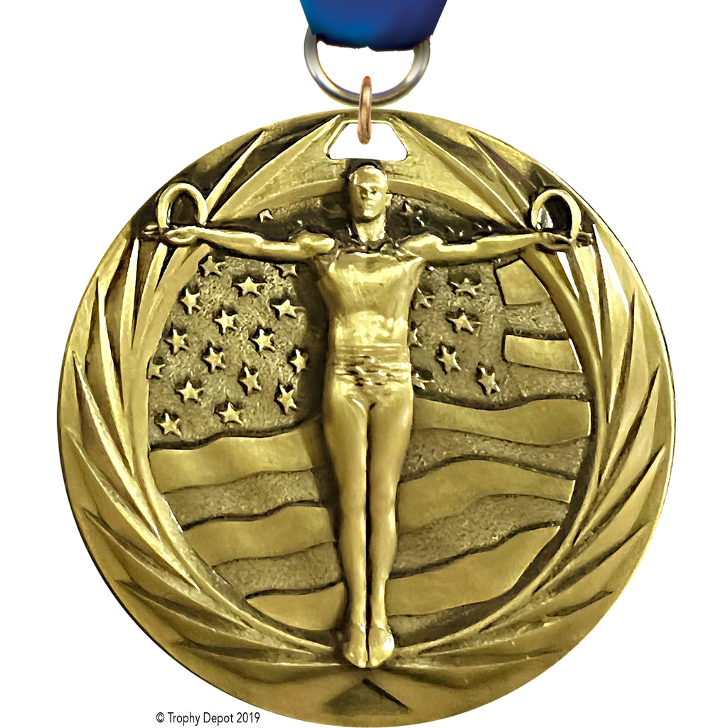 Gymnastics Male 1.75 inch Blade 3D Diecast Medal [MBD1-GM]