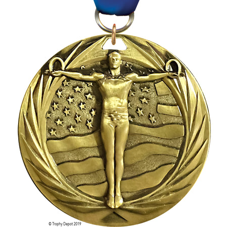Gymnastics Male 1.75 inch Blade 3D Diecast Medal [MBD1-GM]