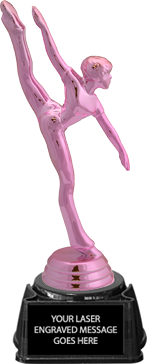 Modern Dance Pink Metallic Trophy on Synthetic Regal Base [TPNK7-MDDC]