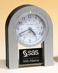 Arched Brushed Aluminum Clock [TDC928E]