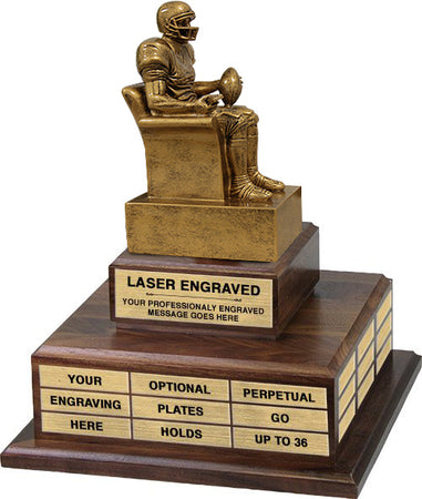 Gold Finish Armchair Fantasy Football Twin Tier Perpetual Trophy [TPP2L-AC-FFBP]