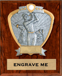 Golf Sport Legend Shield Plaque - Female 9"x12" [P9RSLS-GLF]