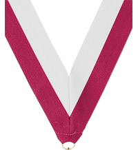 7/8 x 30 in. Maroon & White Neck Ribbon [NKRB-1031]