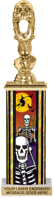 Halloween Skeleton Rectangle Column Trophy- 12 inch [TSQ12STK-SKL]