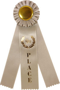 9th Place Triple Streamer Rosette Ribbon [R10R3-9TH] – Trophy Depot