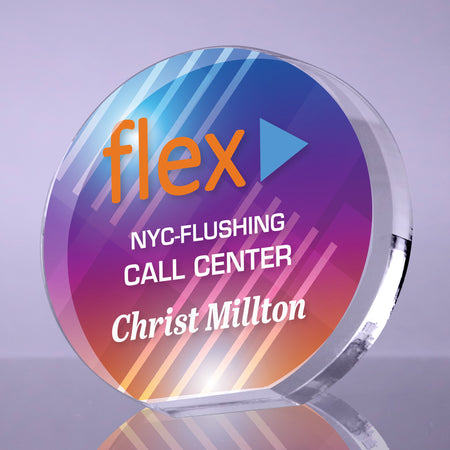 1 inch Thick Color Acrylic Orbit Award - 6 x 6.25 inch [A1ORB6-FC-Q]