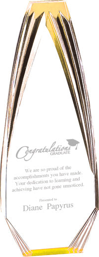 Acrylic Diamond Obelisk Award [A9DO-G]