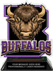 Buffalos Mascot Colorix-T Acrylic Trophy - 6.25 inch Purple [TACR6-MSCT-BUF-PRP-Q]