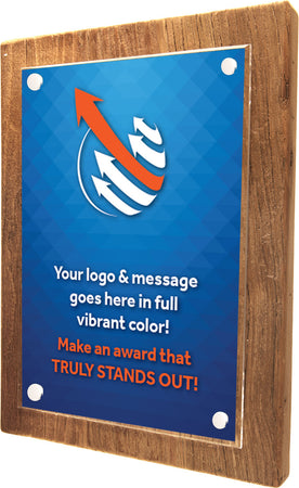 Full Color Reclaimed Wood Floating Acrylic Plaque- 9x12 [PAJXR-912-FC]