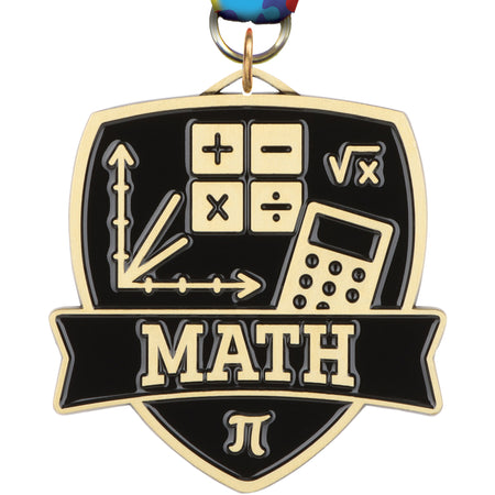 2.5" Math Banner Shield Medal [MPSHD2-MT]