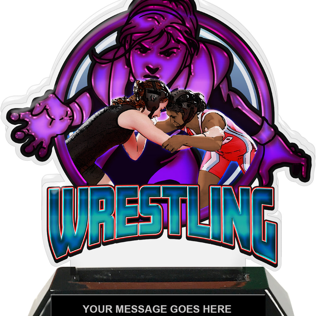 Wrestling Female Colorix-T Acrylic Trophies