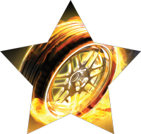 Auto/Racing: Tire on Fire Star Insert [ST-4358]