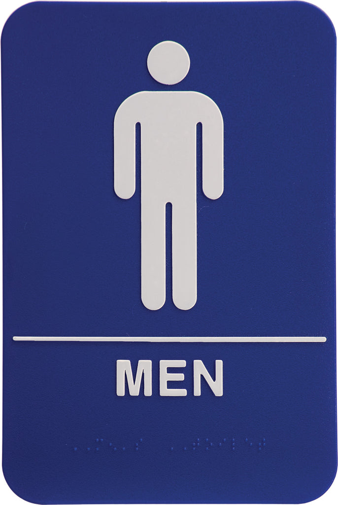 ADA 6 x 9 Blue/White Mens Accessible Restroom Sign [AJDA-205]