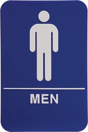 ADA 6 x 9 Blue/White Mens Accessible Restroom Sign [AJDA-205]