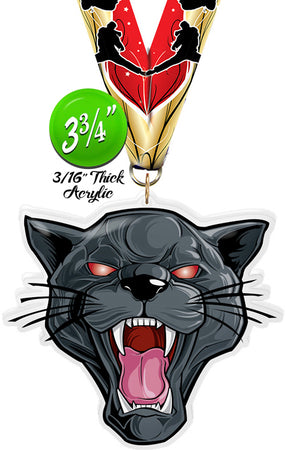 Panther Mascot Colorix-M Acrylic Medal [MACR375-PTR-Q]