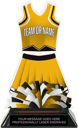 Cheer Uniform Colorix-T Acrylic Trophy - Gold [TACR7-JSY-CH-GLD-Q]