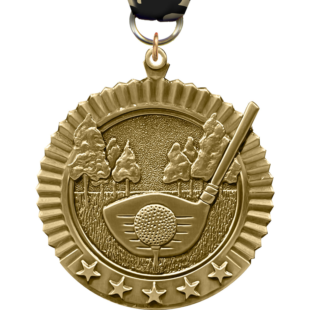 2.75" Golf 5 Star Medal [MP36-GL]