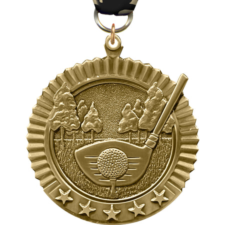 2.75" Golf 5 Star Medal [MP36-GL]