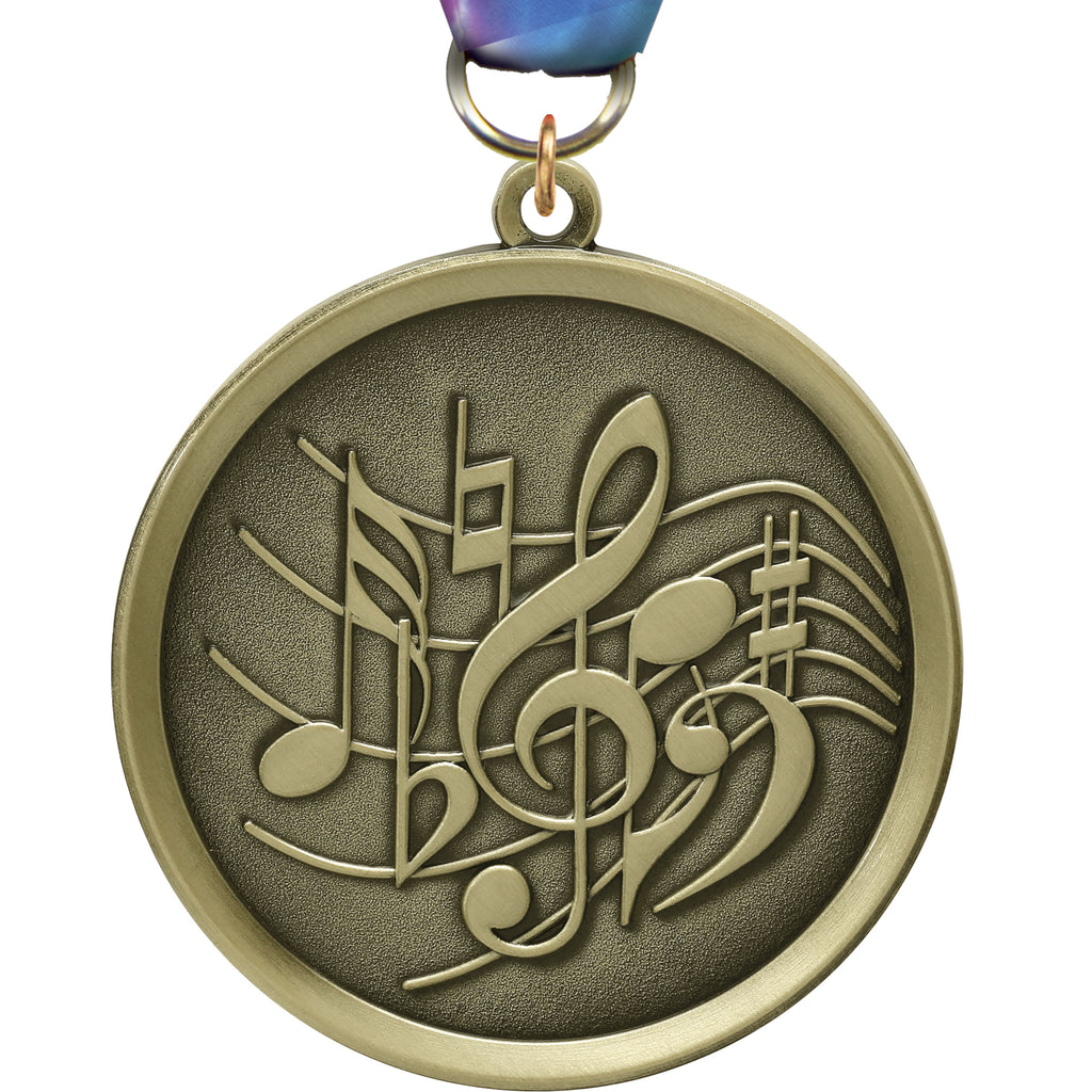 2.25" Music Mega Medal - Gold [MEGA2-MC-G]